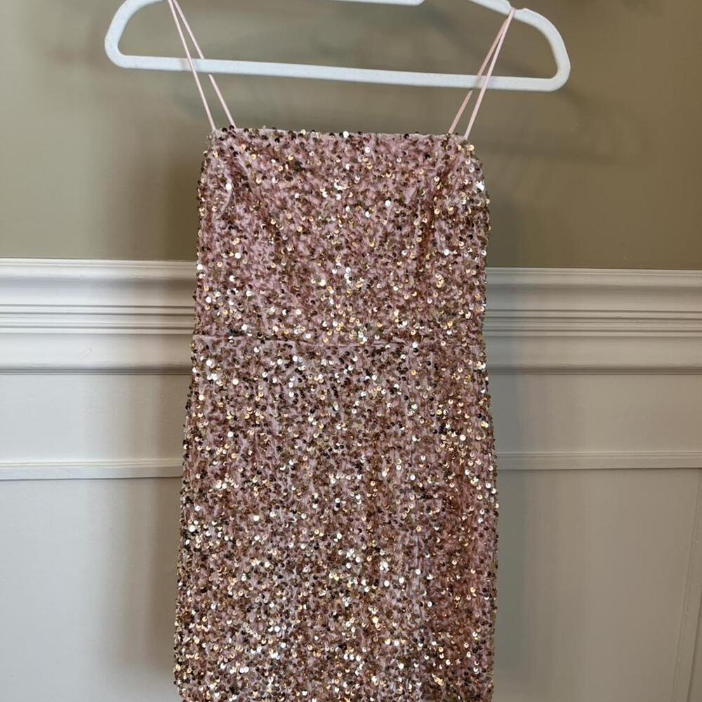 Hello Molly pink sequin short mini dress